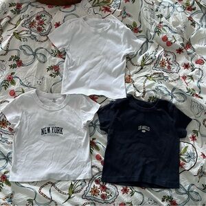 3 barely worn brandy Melville baby tees